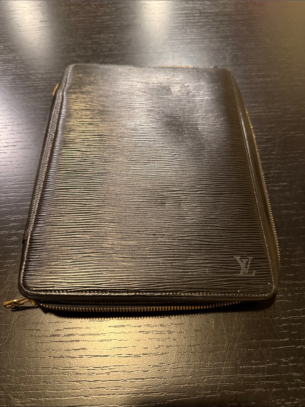 Louis Vuitton Black Epi Leather Zip Portfolio